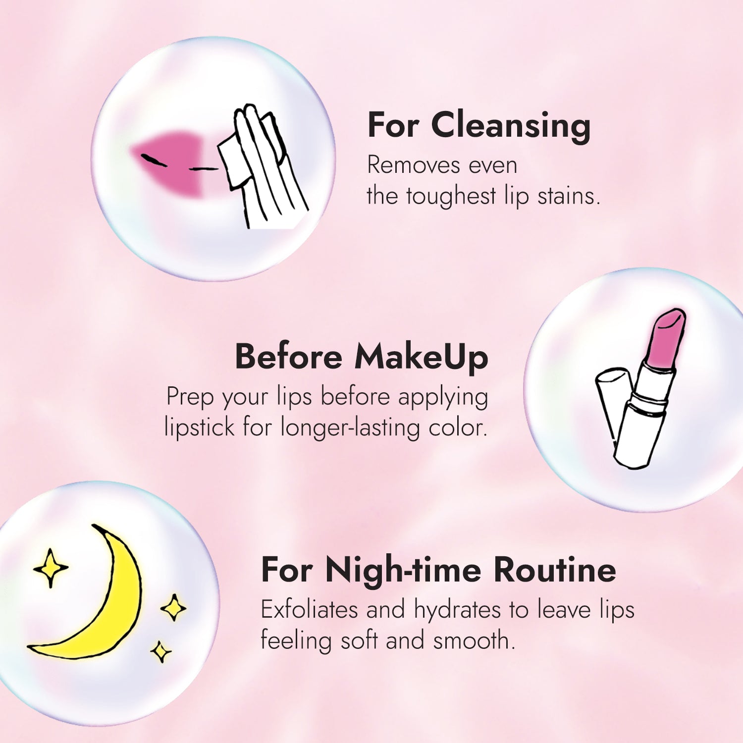 Cleansing, before makeup, night-time routine