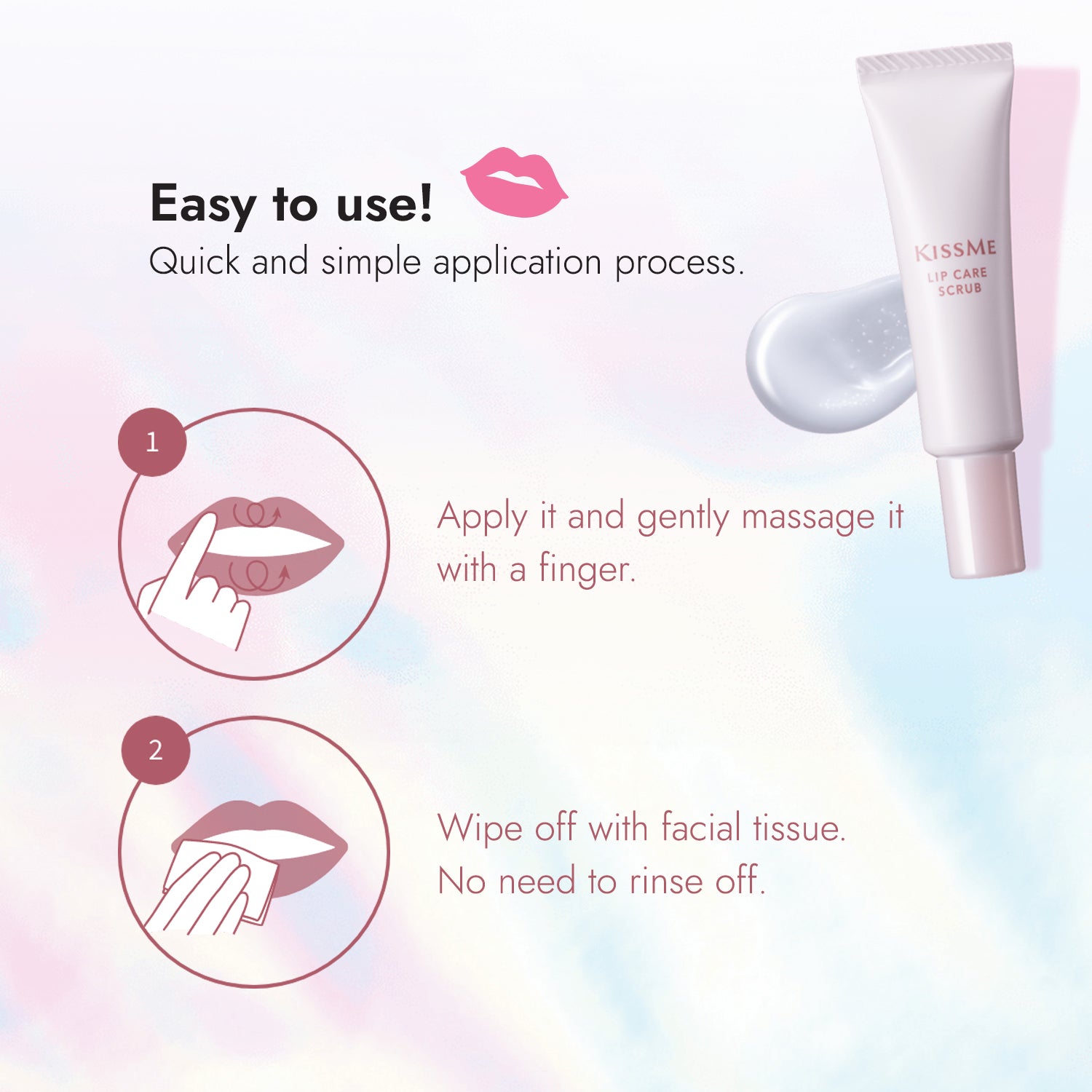 how to: apply, massage, and wipe off